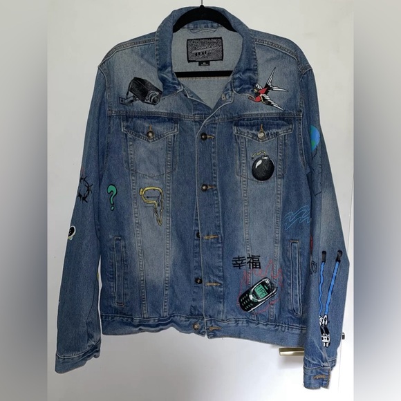 Brooklyn Cloth No Cap Retro 90s Graphics Denim Jeans Jacket☠️